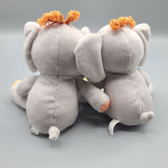 Tickle & Main We Are Twins Gray Elephant Plush Stuffed Baby Toy Rattle - Picture 2 of 9